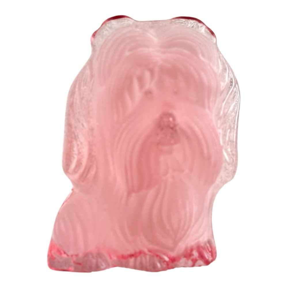 Viking Glass Yorkie Terrier Dog Paperweight